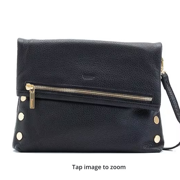 Hammitt *VIP Med-Half Pipe Black Croc & Brushed Sliver Crossbody Purse - Picture 5 of 16